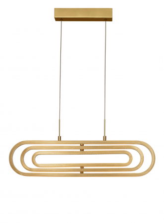 Lustre Dormitor - Lustra dimabila LED aurie/neagra Nojus 64 cm, abajur 3 piese ovale ajustabile, 9110352 - Novaluce