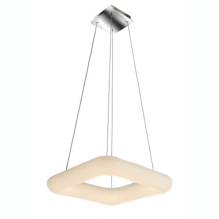 Lustre Dormitor - Lustra dimabila LED patrata alba Glasco Square, divserse dimensiuni, acril/metal crom, AZ 2666 - Azzardo