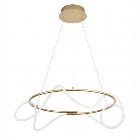 Lustre Dormitor - Lustra dimabila rotunda Flex 70 cm tub LED flexibil, suport metalic auriu, 9548104 - Novaluce