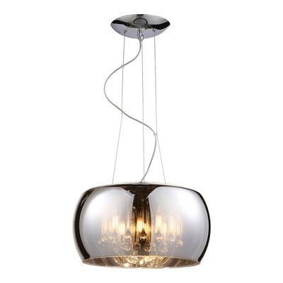 Lustre Dormitor - Lustra dimabila tip pendul lux crom Paloma Ø 40 cm, din sticla, inaltime reglabila, 508718D - Schuller