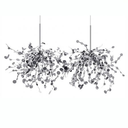 Promotii - Lustra eleganta design lux Anastasie 2 piese, argintiu/auriu, JD8653-2.CHROM - King