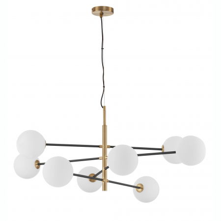 Lustre Dormitor - Lustra eleganta Nelly auriu cu negru, 8 becuri G9, design modern sticla/metal, 9143308 - Novaluce