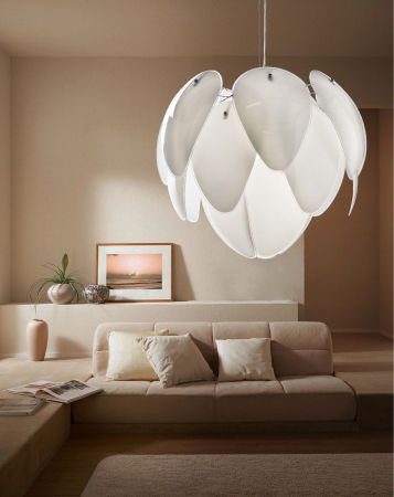 Lustra extravaganta Lovisa 60x50 cm, sticla alba/fumurie, design modern, AZ 2996 - Azzardo [8]