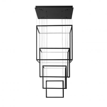 Lustre Dormitor - Lustra extravaganta Square neagra/aurie, iluminare LED, patrate diverse dimensiuni, AZ 3139 - Azzardo