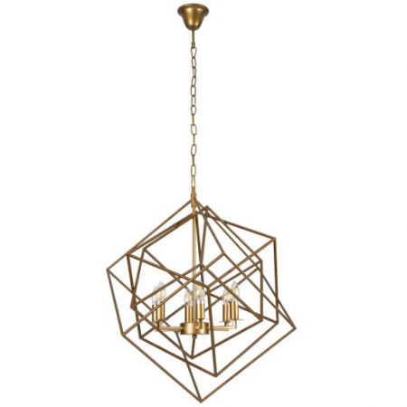 Lustre Dormitor - Lustra finisaj alama design geometric Kalyani din metal inaltime reglabila, P0328 - Maxlight