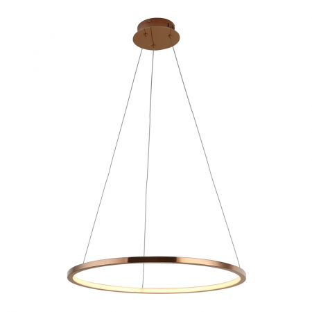 Lustre Dormitor - Lustra finisaj cupru LED dimabil Senia Ø 50 cm metal/acril inaltime reglabila, P0243D - Maxlight