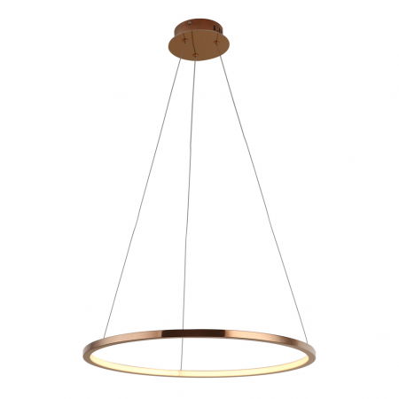 Lustre Dormitor - Lustra finisaj cupru iluminare LED Senia Ø 50 cm metal/acril inaltime reglabila, P0243 - Maxlight