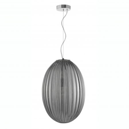 Lustre Dormitor - Lustra forma ou Egg 30x47 cm sticla alba/fumurie/galbena, design retro, 9190031 - Novaluce