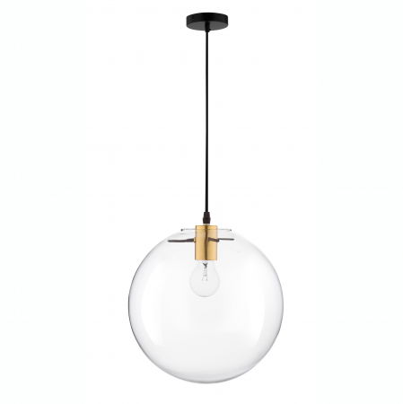Lustre Dormitor - Lustra glob sticla transparent Levi Gold Ø25/30 cm, metal auriu, 1xE27, 9416930 - Novaluce