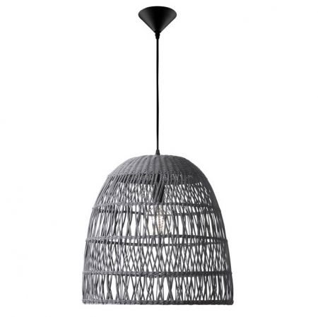 Lustre Dormitor - Lustra gri tip pendul premium Marga, din ratan, Ø 46,5 cm, inaltime reglabila, 9586671 - Novaluce