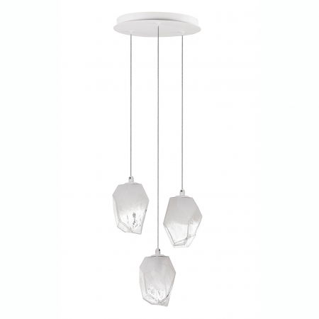 Lustre Dormitor - Lustra Ice cu 3 pendule forma cub gheata, 3xG9, sticla gradient, 9160233 - Novaluce