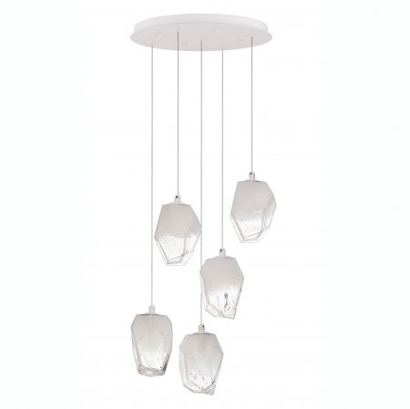 Lustre Dormitor - Lustra Ice cu 5 pendule forma cub gheata, 5xG9, sticla gradient, 9160235 - Novaluce