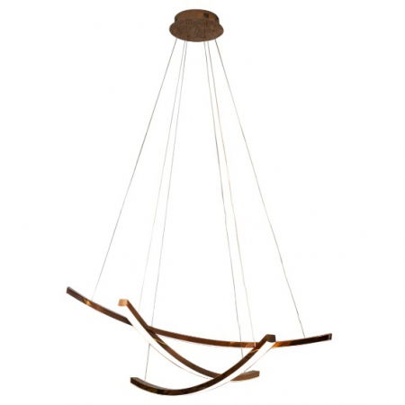 Lustre Dormitor - Lustra iluminare LED dimabila finisaj cupru Gezzo Ø 106 cm otel inoxidabil/acril, P0312D - Maxlight