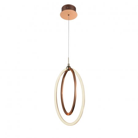 Lustre Dormitor - Lustra inel LED metal aur roz Diama, inaltime reglabila, 814263 - Schuller