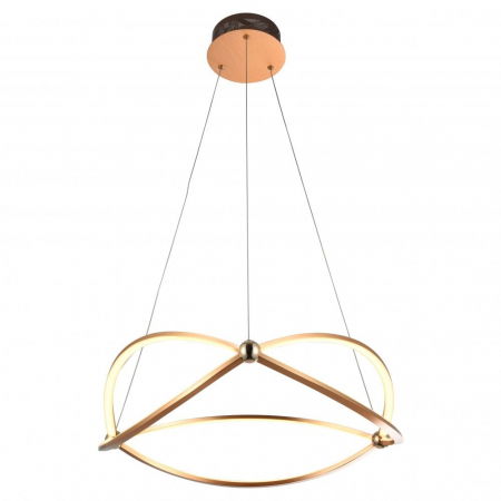 Lustre Dormitor - Lustra LED crom/aur roz Diama Ø 57 cm, metal, inaltime reglabila, 757232 - Schuller
