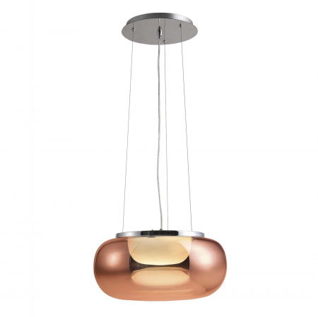Lustre Dormitor - Lustra LED design modern Baloh 42x42 cm, sticla finisaj crom/cupru, AZ 3161 - Azzardo