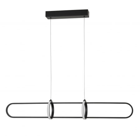Lustre Dormitor - Lustra LED dimabila aurie/neagra Nojus 90 cm din 3 piese, design modern lux, 9113121 - Novaluce