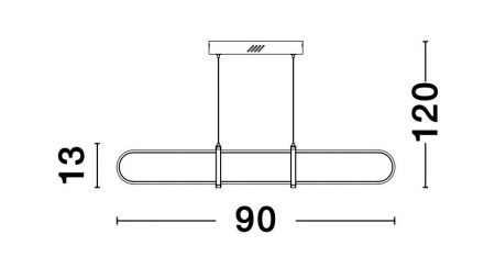 Lustra LED dimabila aurie/neagra Nojus 90 cm din 3 piese, design modern lux, 9113122 - Novaluce [6]