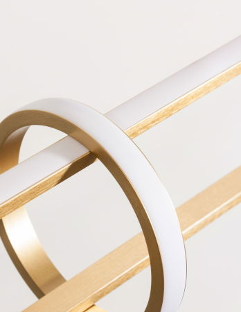 Lustra LED dimabila aurie/neagra Nojus 90 cm din 3 piese, design modern lux, 9113122 - Novaluce [2]