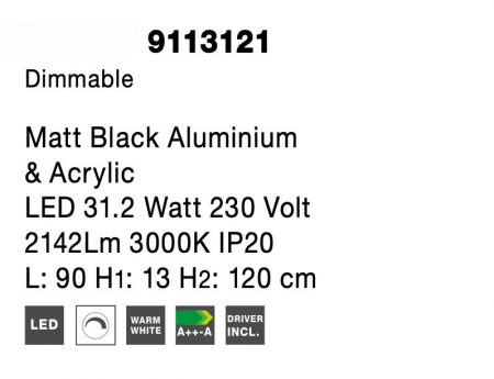 Lustra LED dimabila aurie/neagra Nojus 90 cm din 3 piese, design modern lux, 9113122 - Novaluce [13]