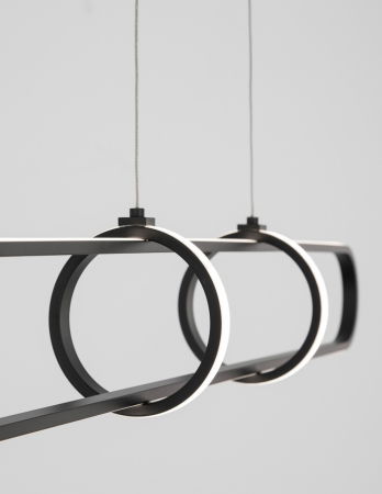 Lustra LED dimabila aurie/neagra Nojus 90 cm din 3 piese, design modern lux, 9113122 - Novaluce [11]