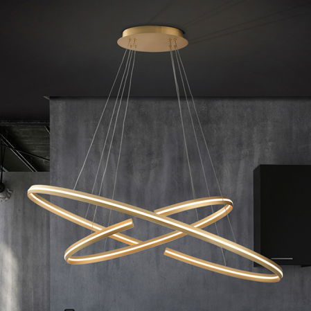 Lustra LED dimabila bluetooth aurie design lux Carin, 2 elipse metal, inaltime reglabila, 652043B - Schuller [0]