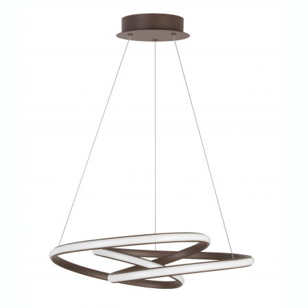 Lustre - Lustra LED dimabila moderna forma bucla Asaf 52 cm, metal alb/negru/maro, 9147113 - Novaluce
