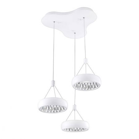 Lustre Dormitor - Lustra LED lux alba Leona, Ø 45 cm, 3 pendule, din metal si cristal, 17320201 - Novaluce