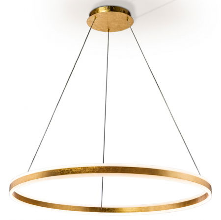 Lustre Dormitor - Lustra LED lux rotunda aurie/argintie Linet, Ø 100 cm, metal, inaltime reglabila, 831622 - Schuller