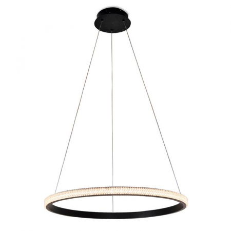 Lustre Dormitor - Lustra LED premium rotunda neagra Santia, Ø 61 cm, metal si elemente acrilice, inaltime reglabila, 717526 - Schuller