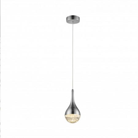 Lustra LED tip pendul crom Jengo Ø 10 cm aspect picatura metal-sticla cu bule decorative, inaltime ajustabila, 773106 - Schuller [0]