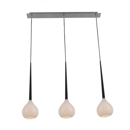 Lustre Dormitor - Lustra liniara alba LIBRA cu 3 pendule, inaltime reglabila, metal/sticla, 003064-001048 - Zumaline