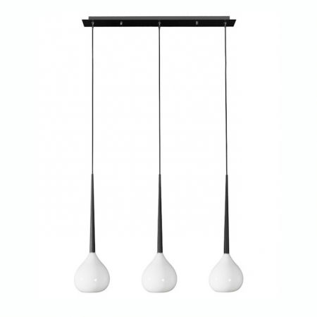 Lustre Dormitor - Lustra liniara cu 3 pendule alba/neagra/rosie finisaj lucios Advey 75 cm, design modern, suport metalic negru, AZ 1065 - Azzardo