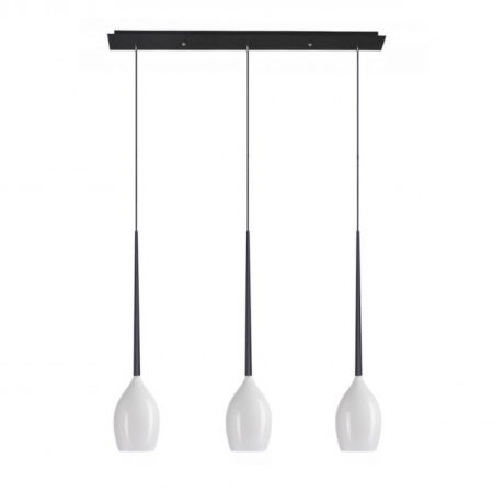 Lustre Dormitor - Lustra liniara cu 3 pendule suspendate Garnet Line 78 cm, diverse culori, detaliu metalic negru, AZ 2320 - Azzardo