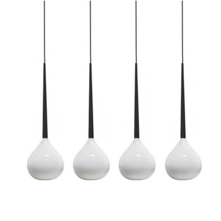 Lustre Dormitor - Lustra liniara cu 4 pendule alba/neagra/rosie finisaj lucios Advey 85 cm, design modern, suport metalic negru, AZ 1068 - Azzardo