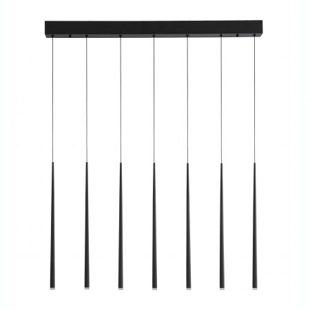 Lustre Dormitor - Lustra liniara neagra cu 7 pendule LED Izolda 90 cm, design modern, 9601007 - Novaluce
