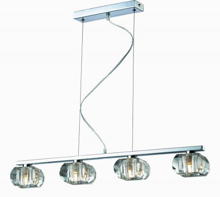 Lustre Dormitor - Lustra liniara tip pendul Felix 4, acril/metal cromat, design modern, AZ 0493 - Azzardo