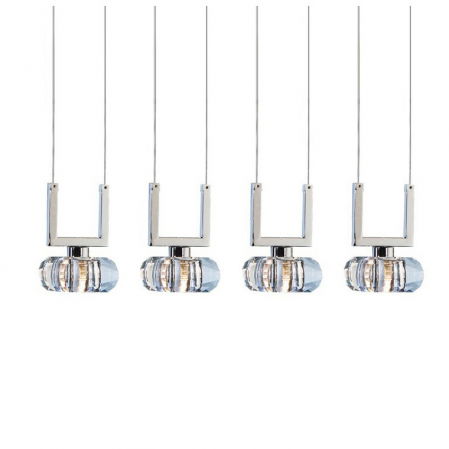 Lustre Dormitor - Lustra liniara tip pendul Felix 4A, acril/metal cromat, design modern, AZ 0494 - Azzardo