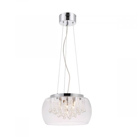 Lustre Dormitor - Lustra cromata cu cristale design modern LUCE 40 cm metal / sticla, 003064-001112 - Zumaline