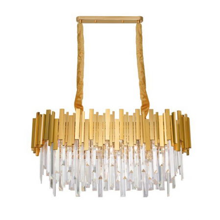 Lustre Dormitor - Lustra lux aurie cu cristale Morgan, din metal, 80 cm, 9050130 - Novaluce