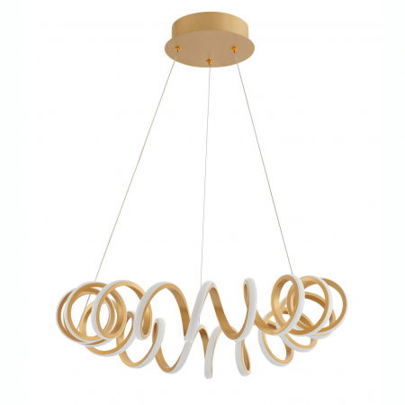 Lustre Dormitor - Lustra lux aurie/neagra rotunda LED forma spirala Anette Ø60 cm, design modern, 9817462 - Novaluce