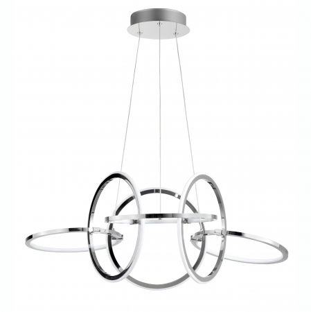 Lustre Dormitor - Lustra lux crom 6 inele LED reglabile Calisto 75 cm, design modern, 9008012 - Novaluce