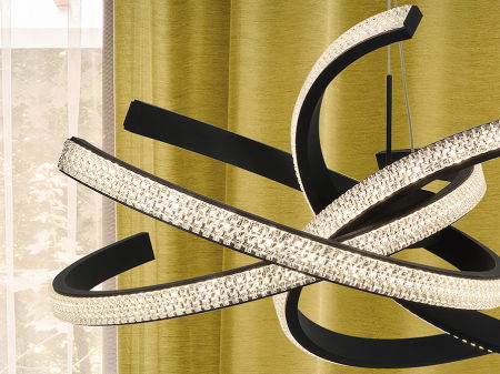 Lustra lux LED neagra Dali, Ø 47 cm, metal si acril, inaltime reglabila, 302975 - Schuller [3]