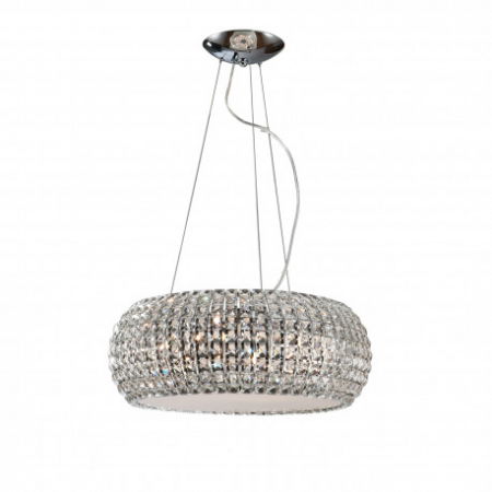 Lustre - Lustra lux rotunda Jasmi cristale patrate transparente, Ø 54 cm, inaltime reglabila, 507514 - Schuller