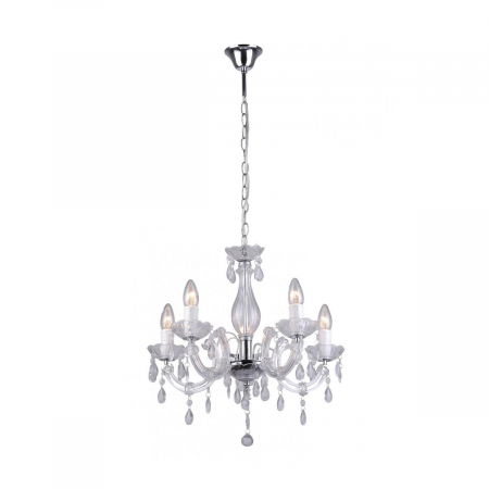 Lustre Dormitor - Lustra alba pe lant design clasic MAGNOLIA 48 cm metal, 003064-001622 - Zumaline