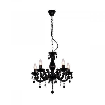Lustre Dormitor - Lustra neagra pe lant design clasic MAGNOLIA 48 cm metal, 003064-001367 - Zumaline
