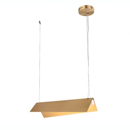 Lustre Dormitor - Lustra metalica aurie Roof 63/105 cm design lux modern in forma de acoperis, MSE010100126 - King