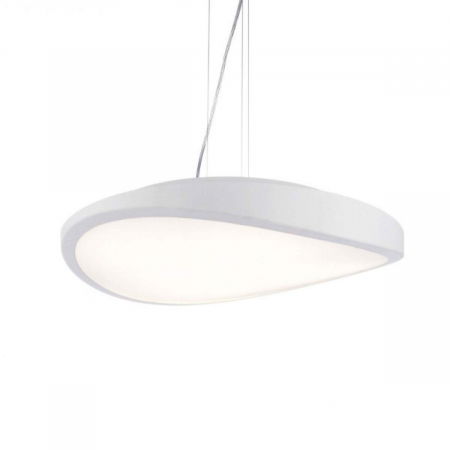 Lustre Dormitor - Lustra moderna alba/crom tip pendul Gilo Ø 48/58 cm, metal si sticla, AZ 0987 - Azzardo