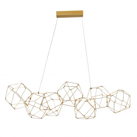 Lustre Dormitor - Lustra moderna aurie model cuburi Vitek 95/140 cm, iluminare LED, 9186807 - Novaluce