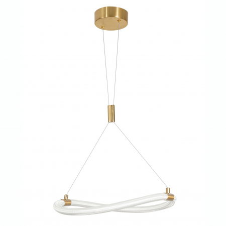 Lustre Dormitor - Lustra moderna Contorsion 40 cm aurie, forma asimetrica tub LED flexibil, 9082094 - Novaluce